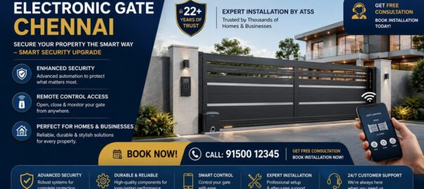 Electronic gate Chennai with remote control smart security system