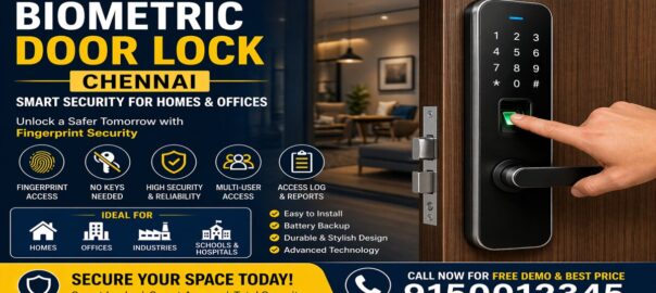 Biometric door lock Chennai with fingerprint access system for home and office security installation