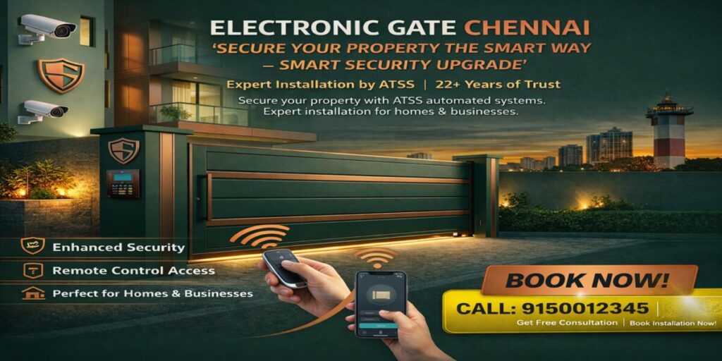 Electronic gate Chennai with remote control smart security system