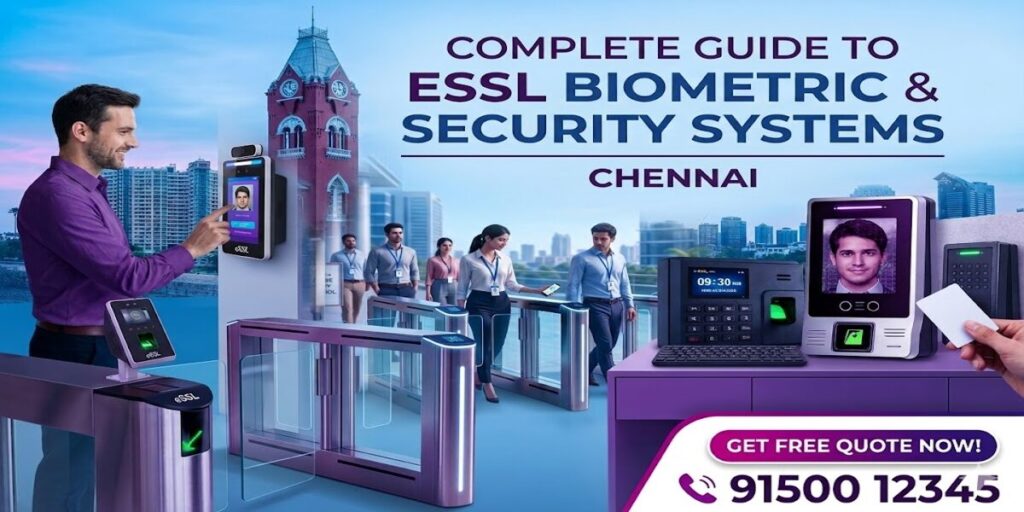 ESSL Chennai biometric attendance and access control system installation in office environment