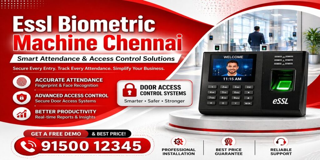 Essl Biometric Machine Chennai with access control systems and attendance tracking