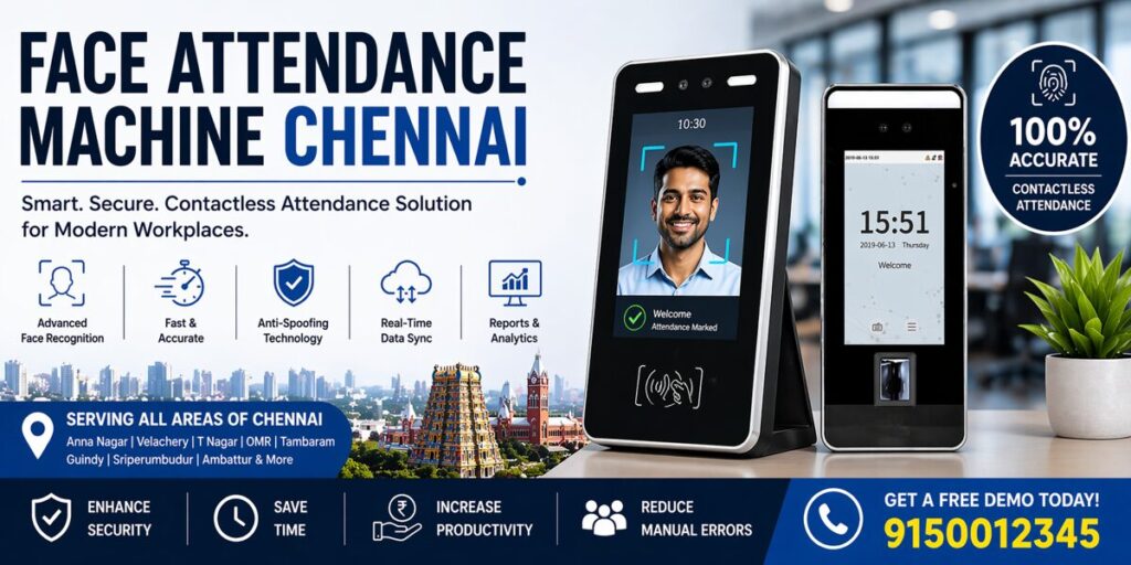 face attendance machine Chennai biometric system with contactless attendance