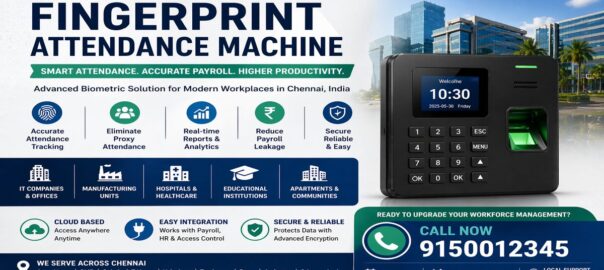 Fingerprint attendance machine for employee attendance tracking in Chennai office