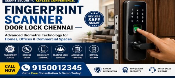 Fingerprint scanner door lock Chennai with keyless biometric access