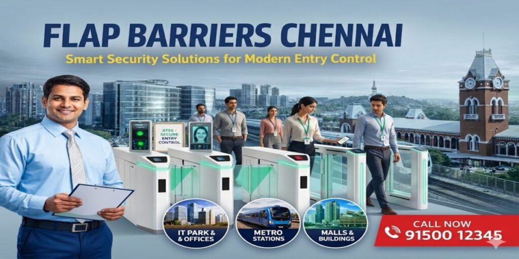 Flap barriers Chennai with biometric access control system