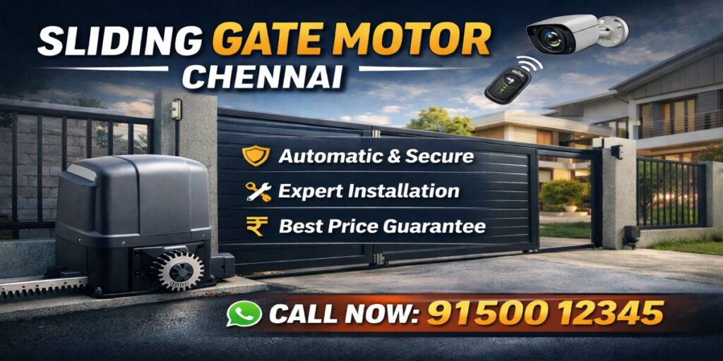 Sliding gate motor Chennai automatic gate with remote control and security system