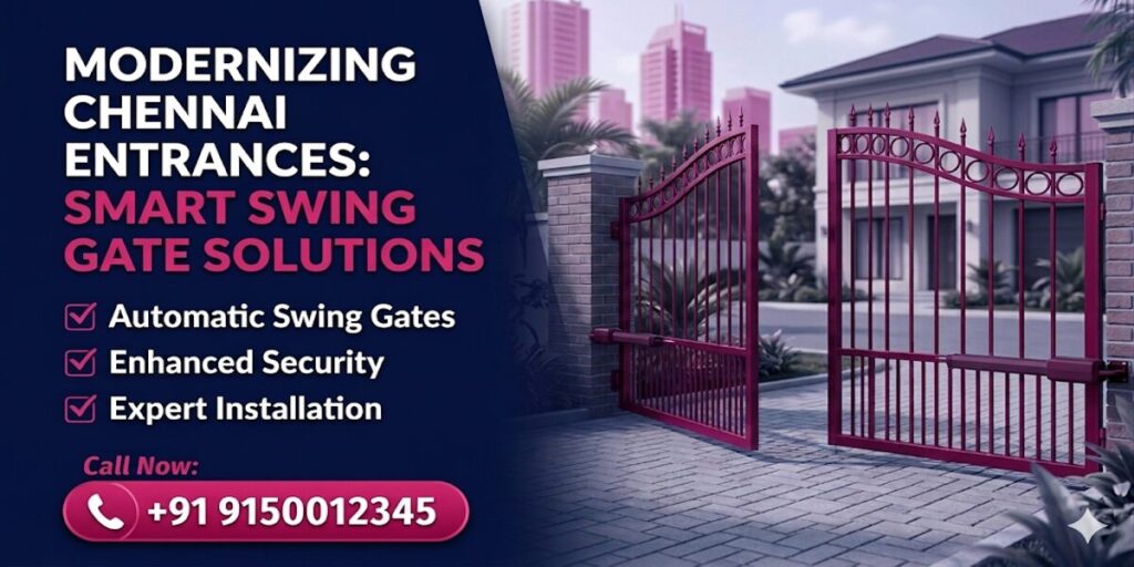 Swing gate Chennai with smart security