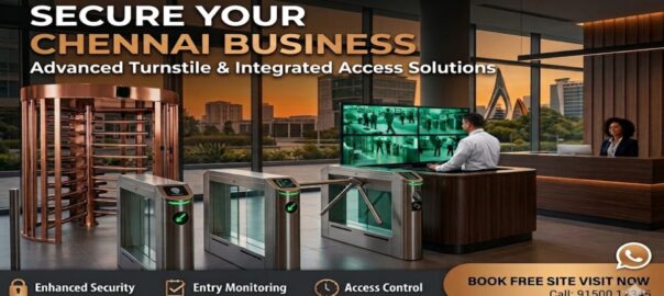 Turnstile access control systems in Chennai with biometric entry and security monitoring