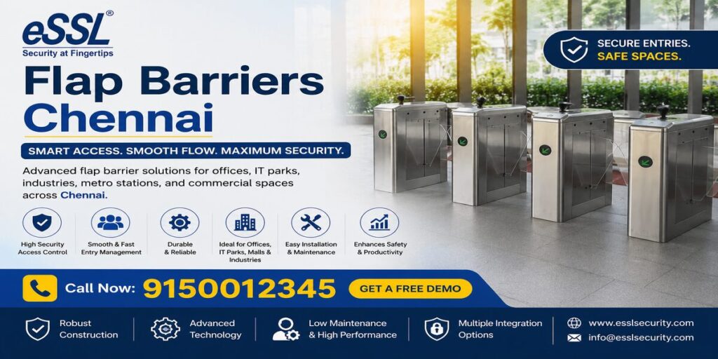 Flap barriers Chennai with biometric access control system