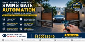 Swing gate Chennai with smart security