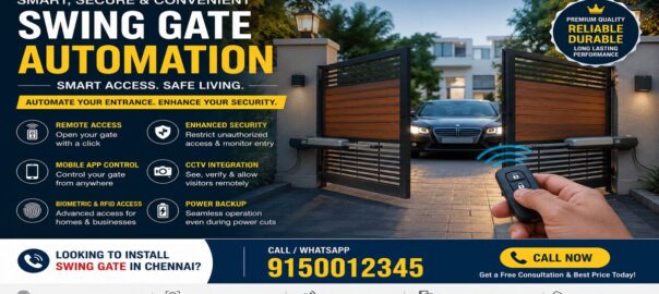 Swing gate Chennai with smart security