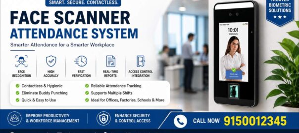 Face scanner attendance system for offices and factories