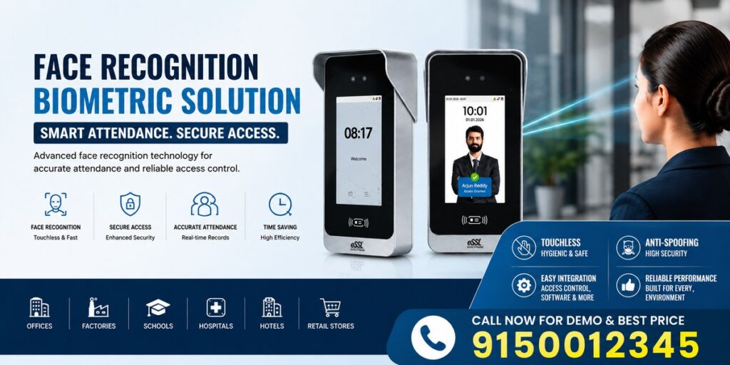Face recognition biometric attendance system with eSSL devices.