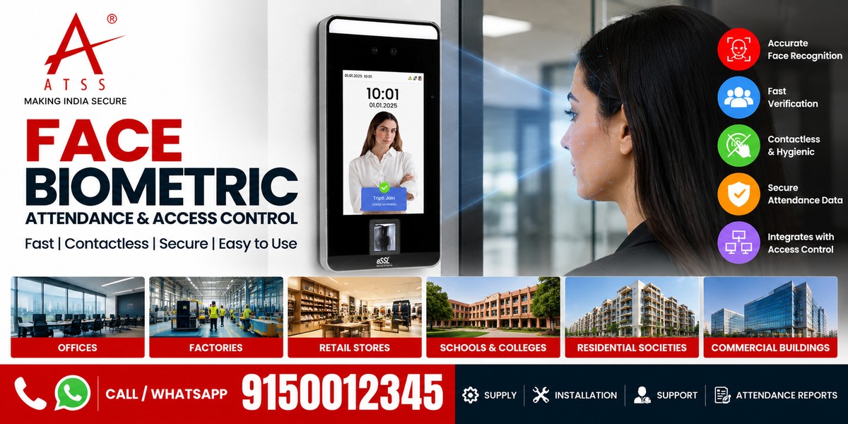 ATSS face biometric attendance machine with facial recognition and access control for offices and businesses in Chennai.